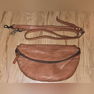 Harbour 2nd Cognac Brown Genuine Leather Clutch Bag Crossbody Anchor